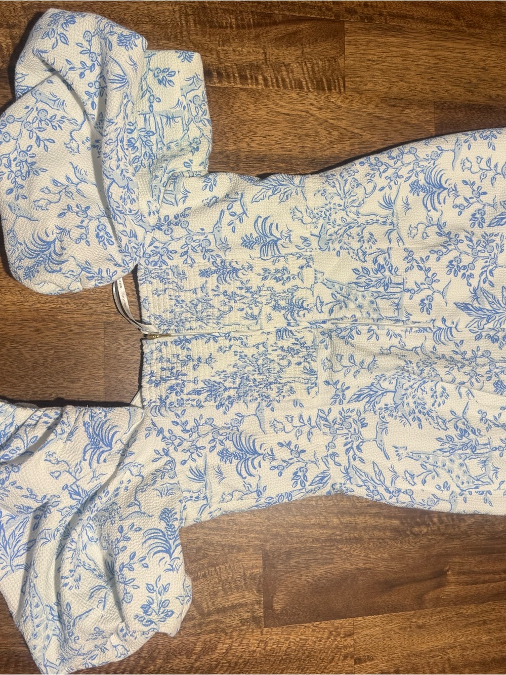 Lilly Pulitzer Justina Light Blue Puff-Sleeve Mini Dress skirted romper - Picture 9 of 9